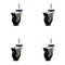 Service Caster 3 Inch Hooded Neoprene Rubber 3/8 Inch Threaded Stem Caster with Brakes, 4PK SCC-TS03S310-NPRB-BC-B-381610-4 - alternate 1